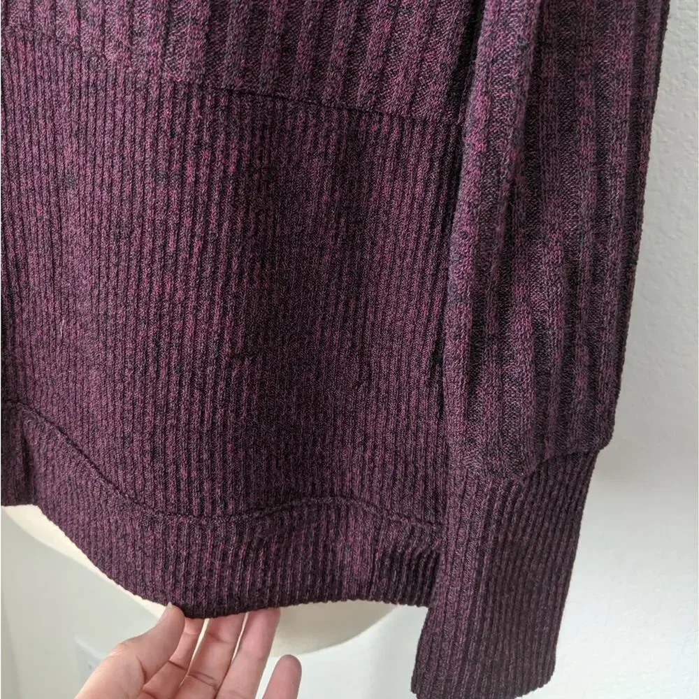 ATHLETA Tiburon Cardigan Sweater Ribbed Sleeve Purple Seasonless Waterfall XXS S
